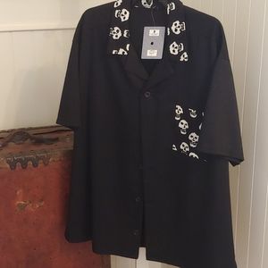 Men's Skull Bowling Shirt